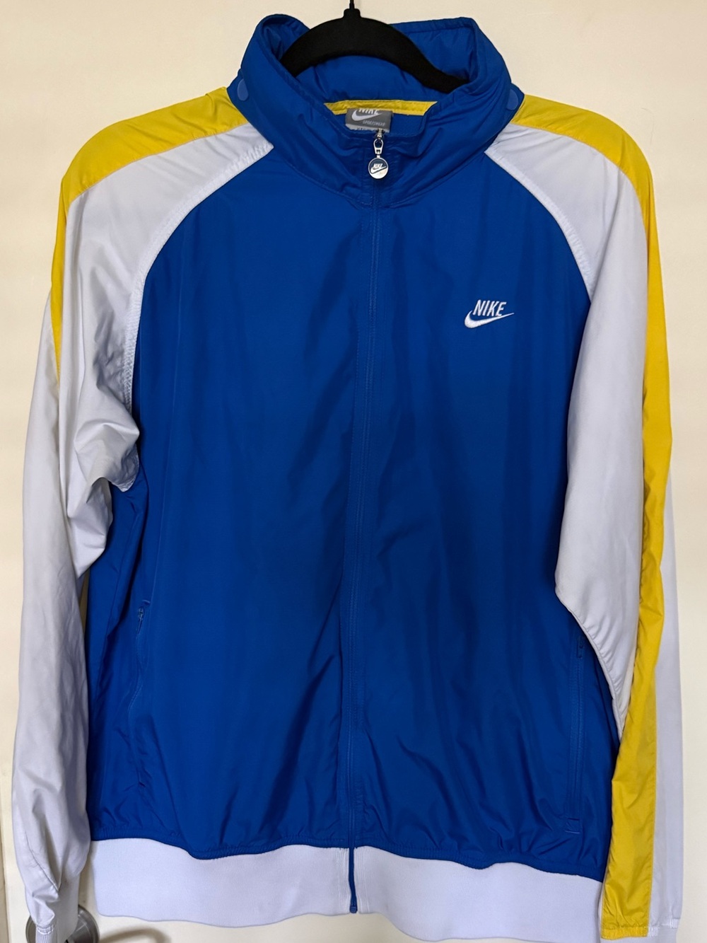 Vintage Nike Retro Colorblock Windbreaker Packable Hood Collar Running Jacket